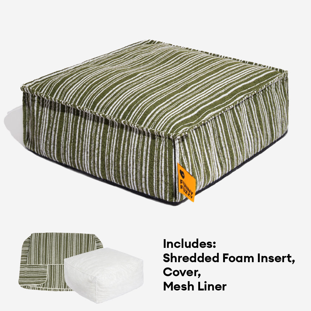 Sustainable Storage Pouf Ottoman & Dog Bed - Funnyfuzzy SnugNest