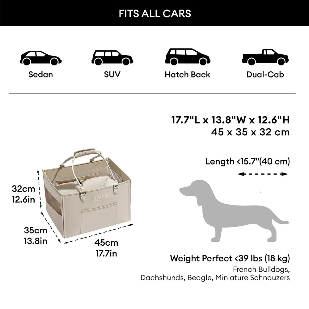 ISOFIX Dog Car Seat With Safety Belt -Urban Roaming