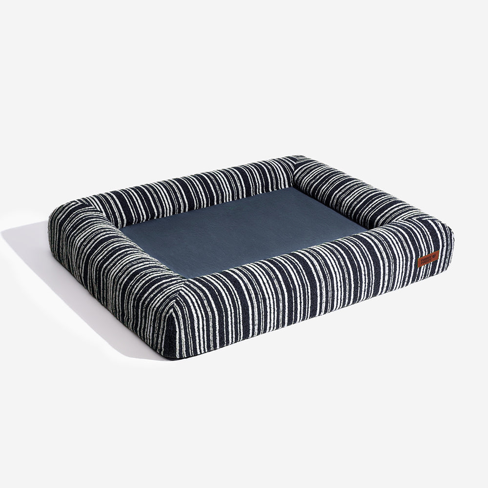 SnugNest Textured Stripe Orthopedic Dog Bed for Crate