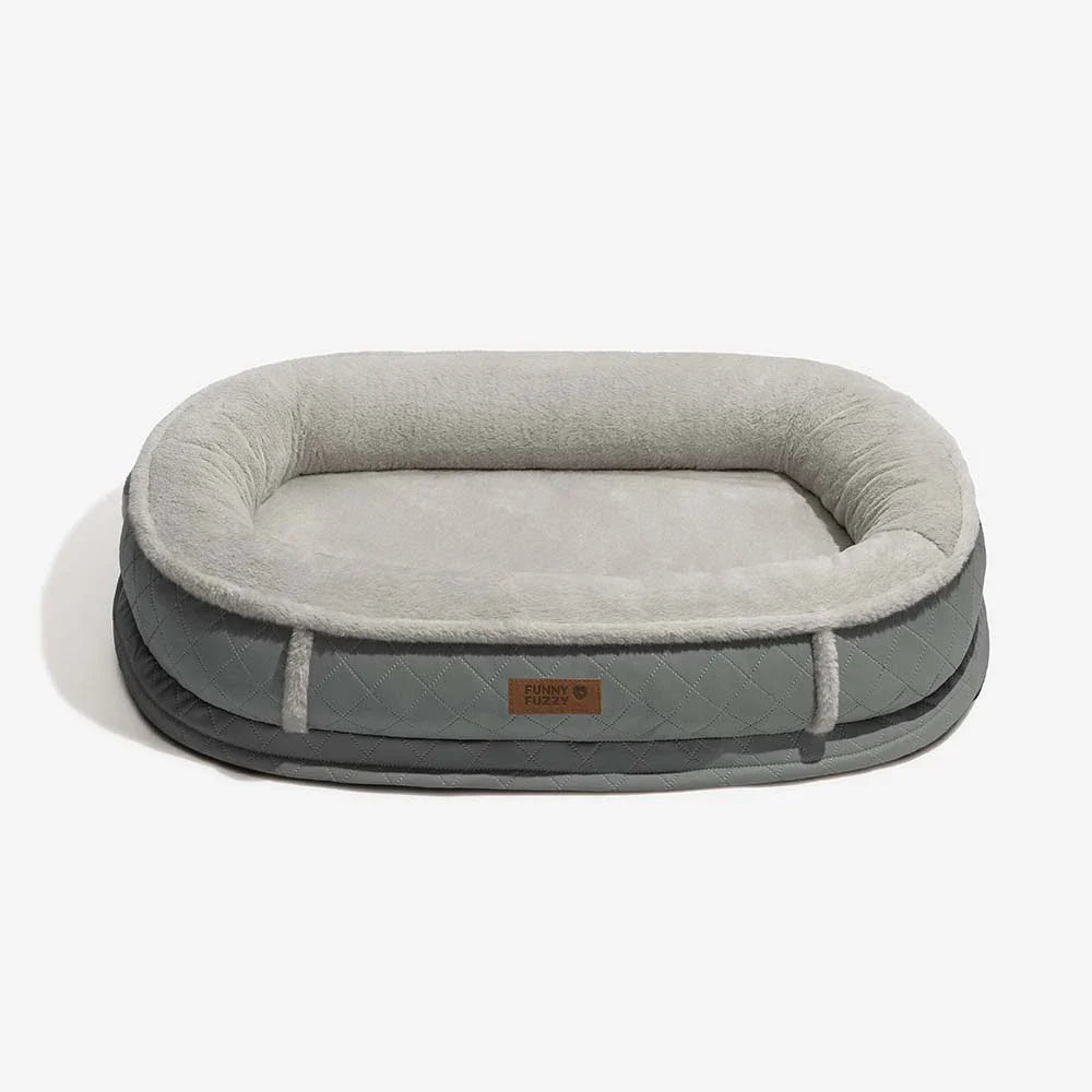 Deluxe Faux Leather & Plush Removable Orthopaedic Donut Dog Bed - WarmNest