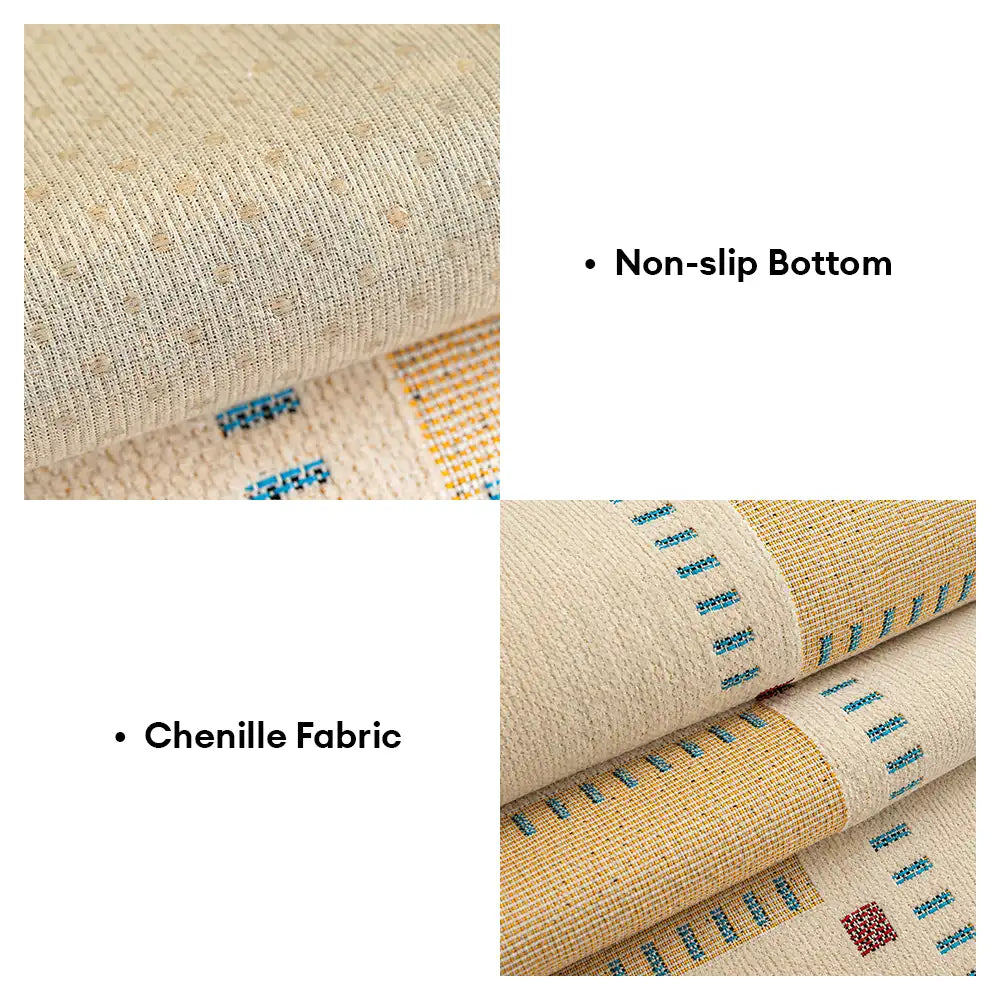 Color-Block Plaid Chenille Anti-Scratch Non-Slip Sofa Cover