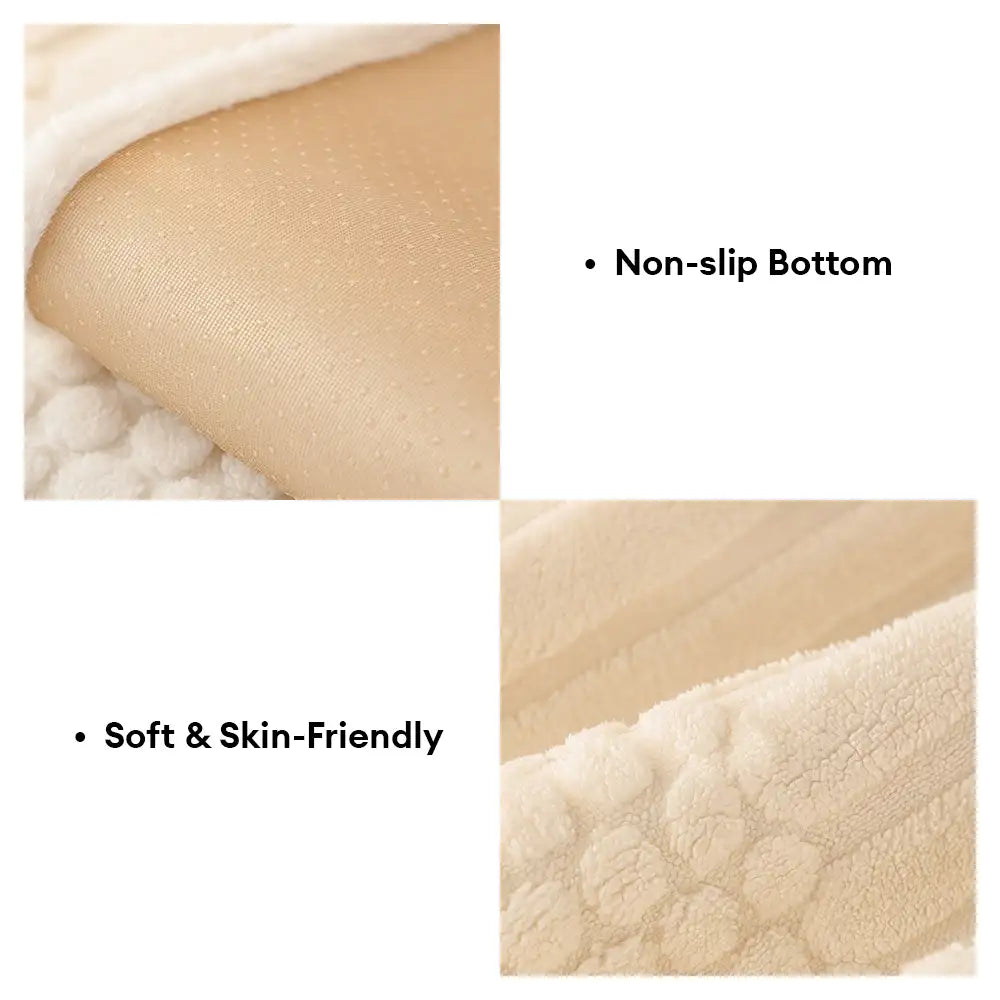 Striped & Bubble-Textured Plush Non-Slip Sofa Cover