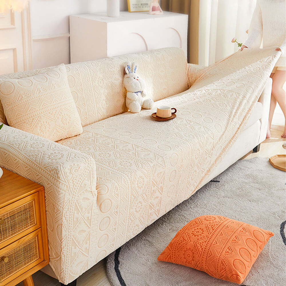 Bohemian Jacquard Stretch Full-Cover Anti-Slip Sofa Cover With Pillowcase