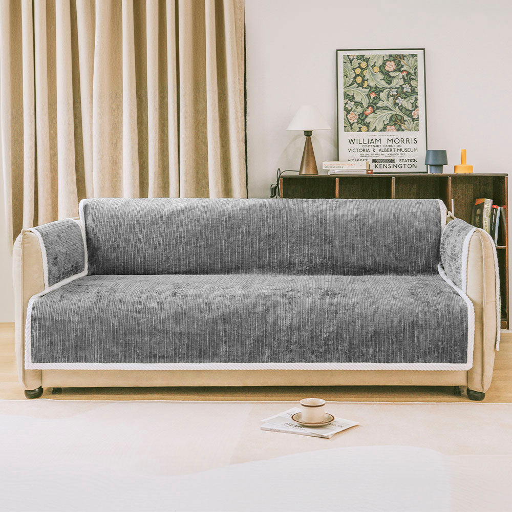 All-Season Striped Pet Rug Furniture Protector with Armrest Sofa Cover - Keep Still