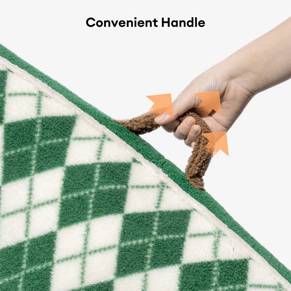 Diamond-Quilted Sherpa Orthopaedic Dog & Cat Sofa Bed - Cocoa Pine