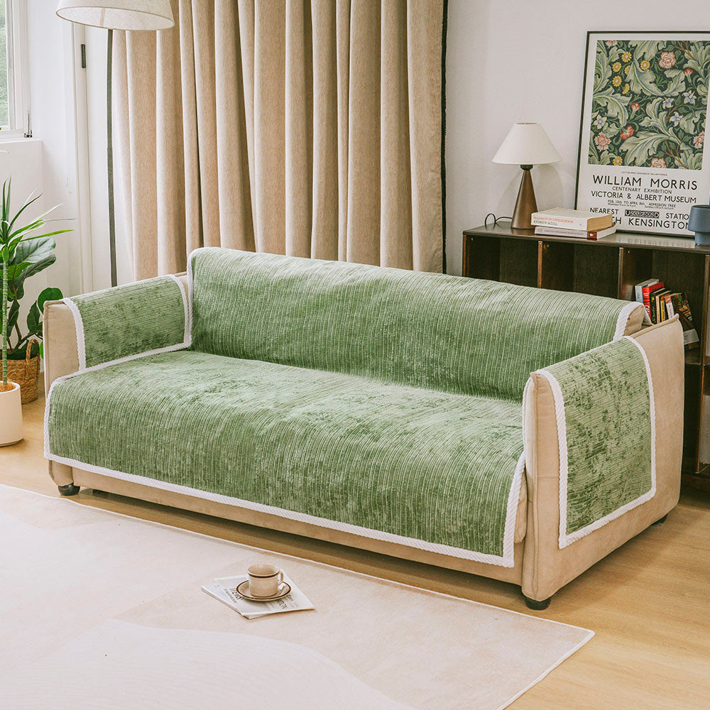 All-Season Striped Pet Rug Furniture Protector with Armrest Sofa Cover - Keep Still