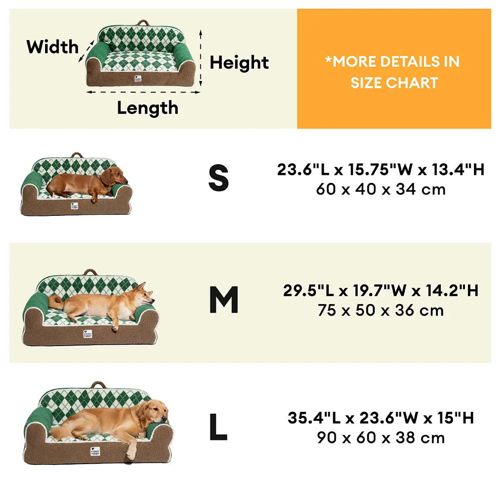 Diamond-Quilted Sherpa Orthopaedic Dog & Cat Sofa Bed - Cocoa Pine