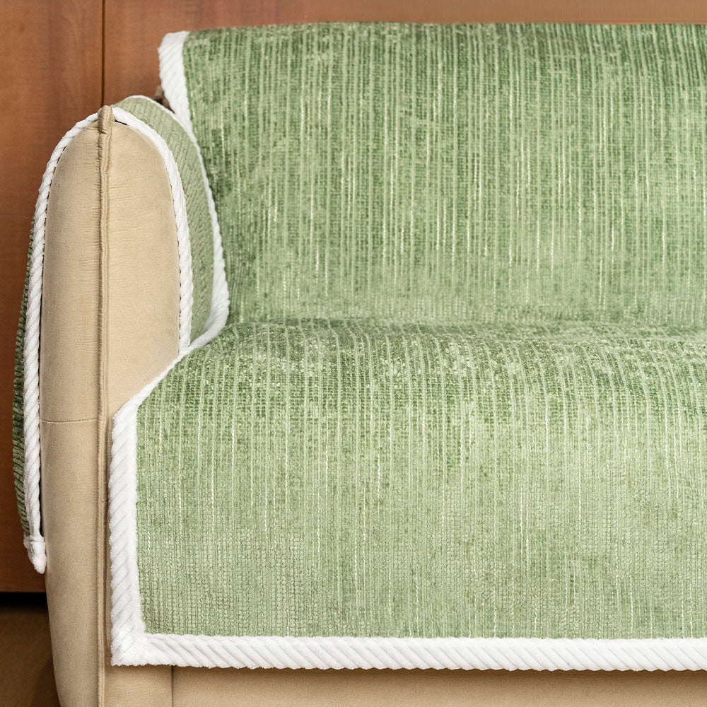 All-Season Anti-Slip Striped Pet Rug Furniture Protector with Armrest Outdoor Garden Sofa Cover