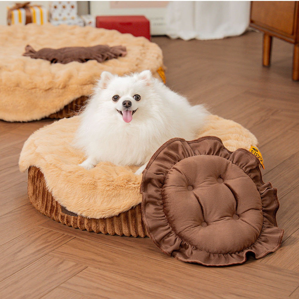 Fluffy Cake-Shaped Detachable Plush Orthopaedic Pet Bed – DreamBake