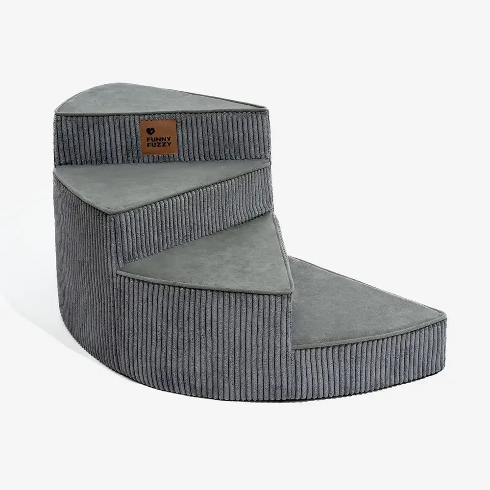 Cozy Corduroy Joint-Friendly Removable Spiral Pet Stairs - Pet-Friendly Bedroom