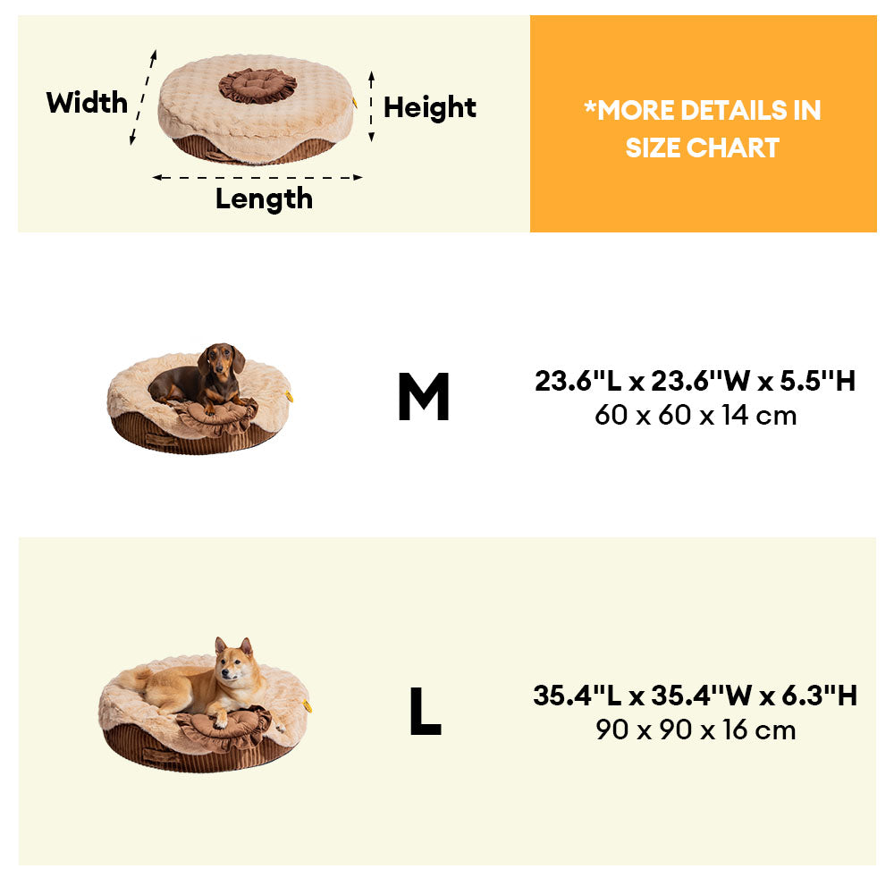 Fluffy Cake-Shaped Detachable Plush Orthopaedic Pet Bed – DreamBake