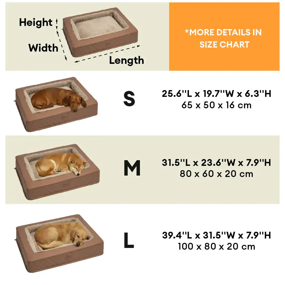 Warm Plush & Faux Leather Wraparound Orthopaedic Dog Bolster Bed