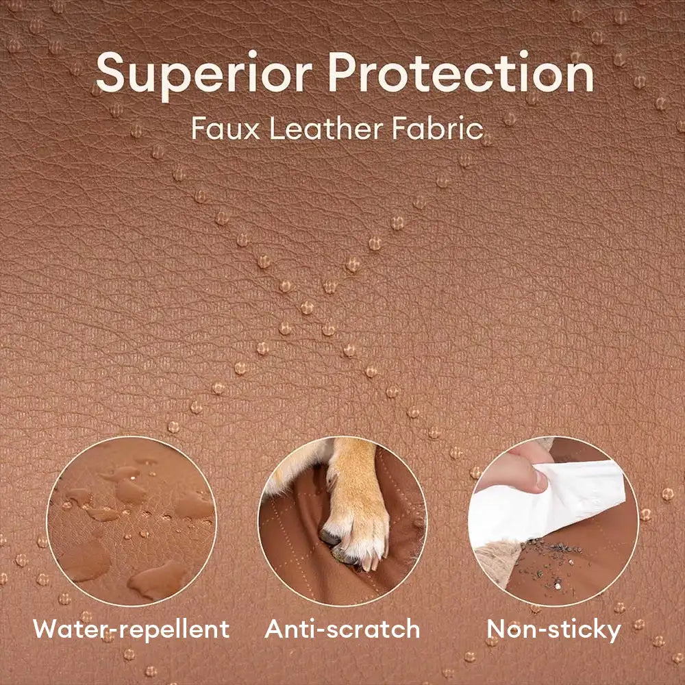 Warm Plush & Faux Leather Wraparound Orthopaedic Dog Bolster Bed