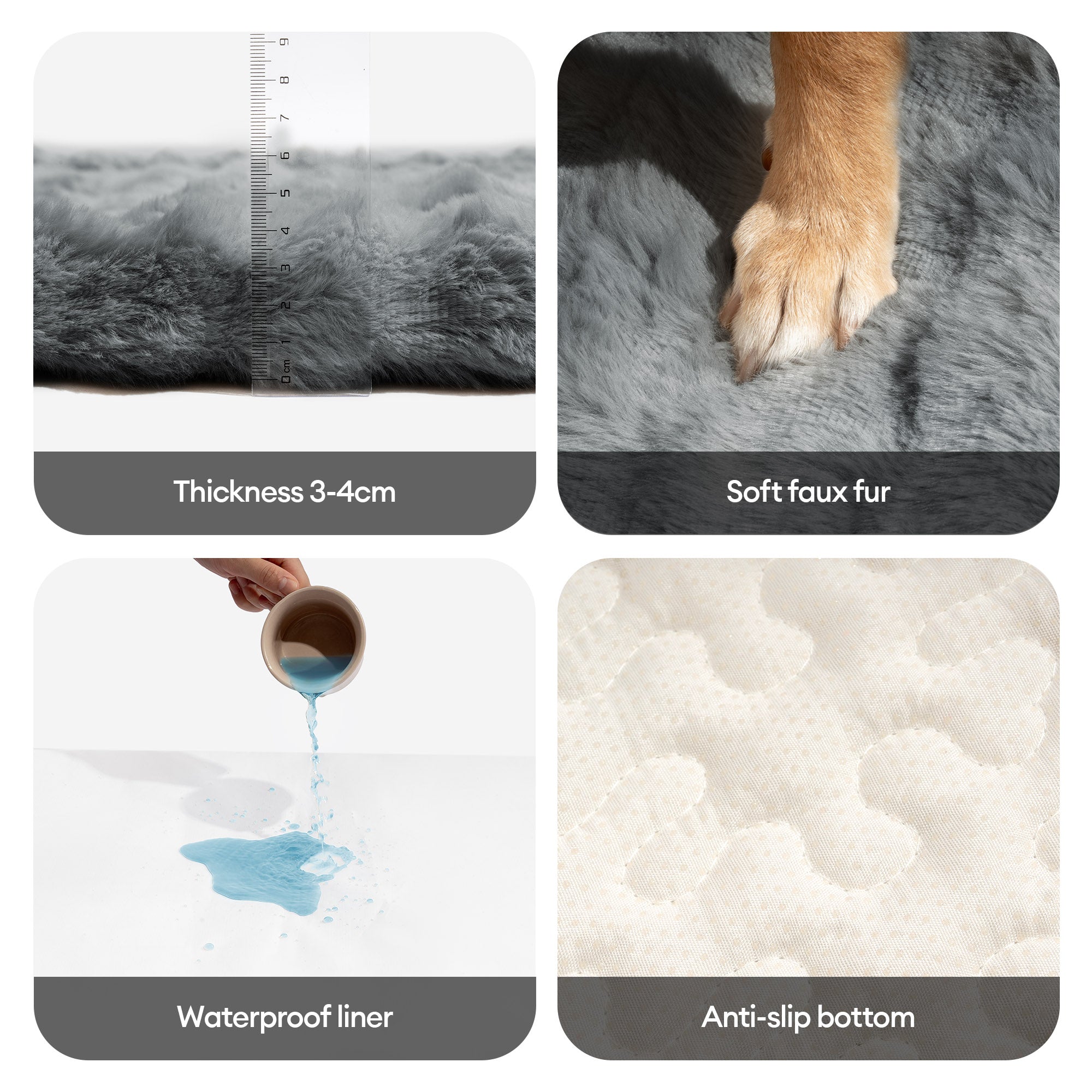 Fluffy Plush Faux Fur Warm Pet Mat Non-slip Sofa Cover