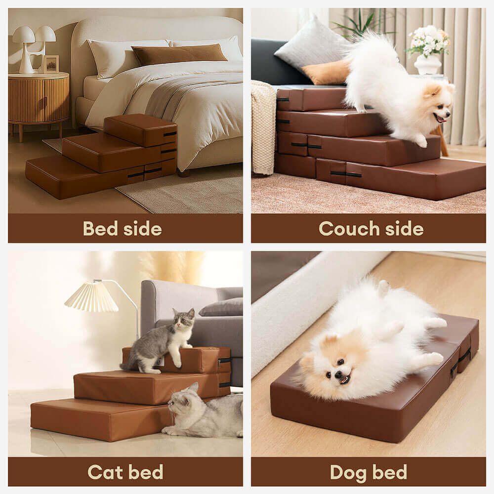 Waterproof Washable PU Leather Modular Multi-Level Pet Steps