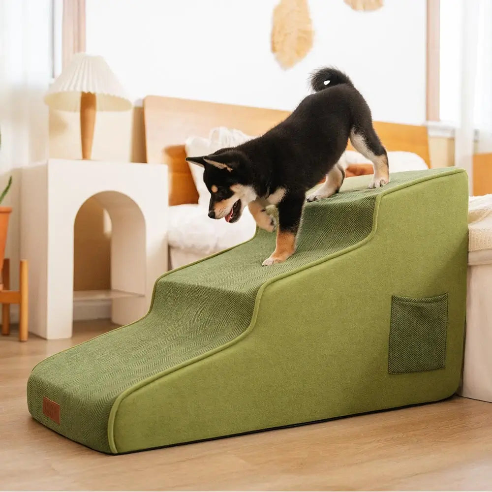 Non-slip All-season Extra Wide Portable Dog Stairs - Retro