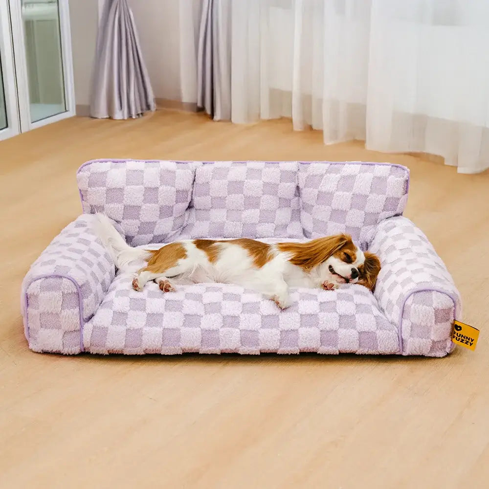 Chequered Fluffy Removable Orthopaedic Dog Bolster Bed – CosyNest