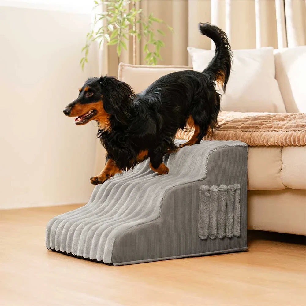 2 in 1 Fluffy Plush Sponge Detachable Pet Step&Bed - CreamyRamp