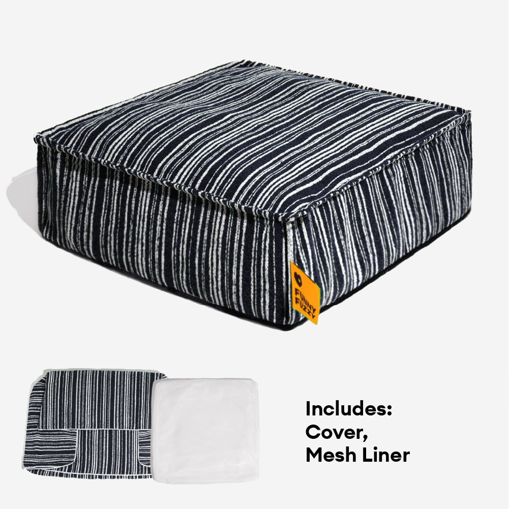 Sustainable Storage Pouf Ottoman & Dog Bed - Funnyfuzzy SnugNest