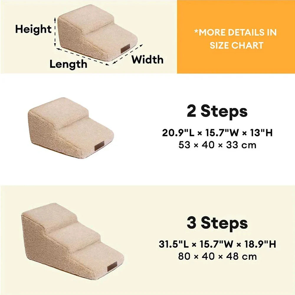Climbing Aid for Bed and Couch Access Joint Protection Soft Dog Ramp Stairs - Pet-Friendly Bedroom