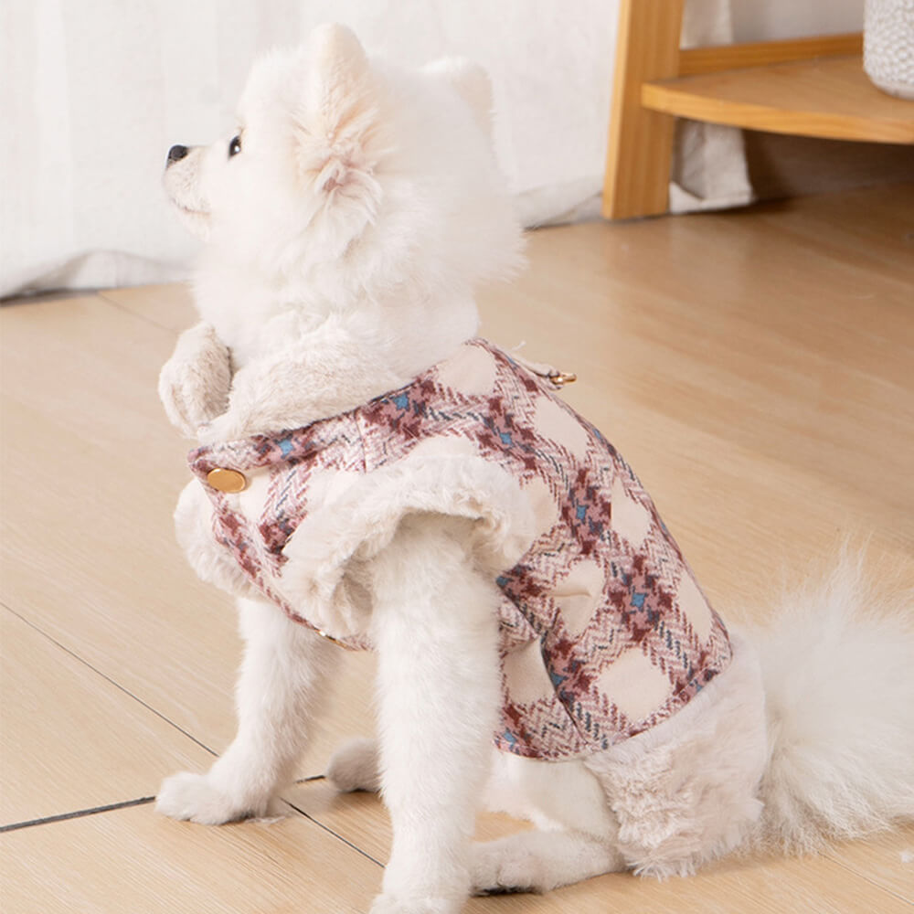 Plaid Fleece Pullover Dog Jacket - A Warm and Stylish Winter Jacket Dog Jumper