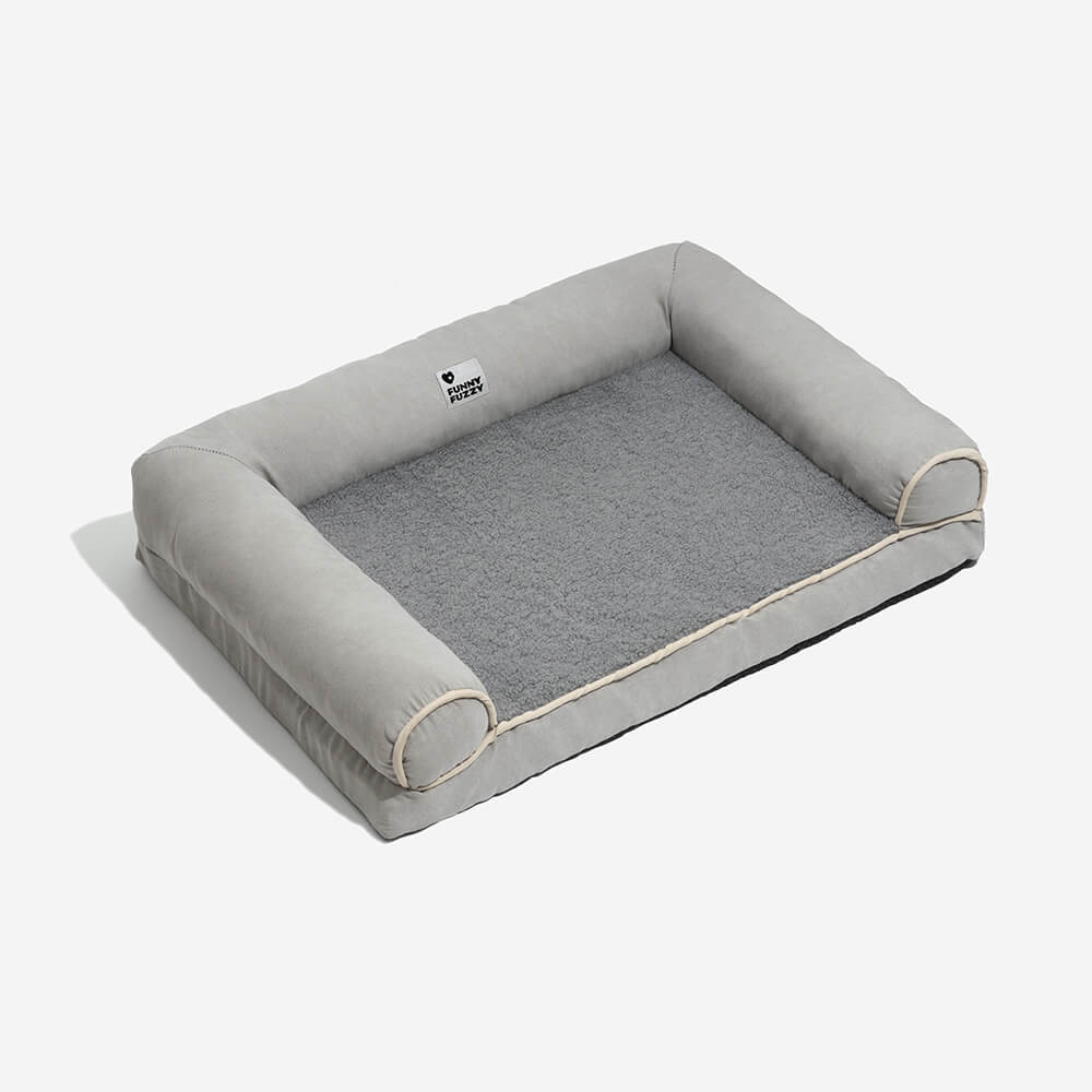 Faux Fleece & Suede Full Support Orthopaedic Dog Bed