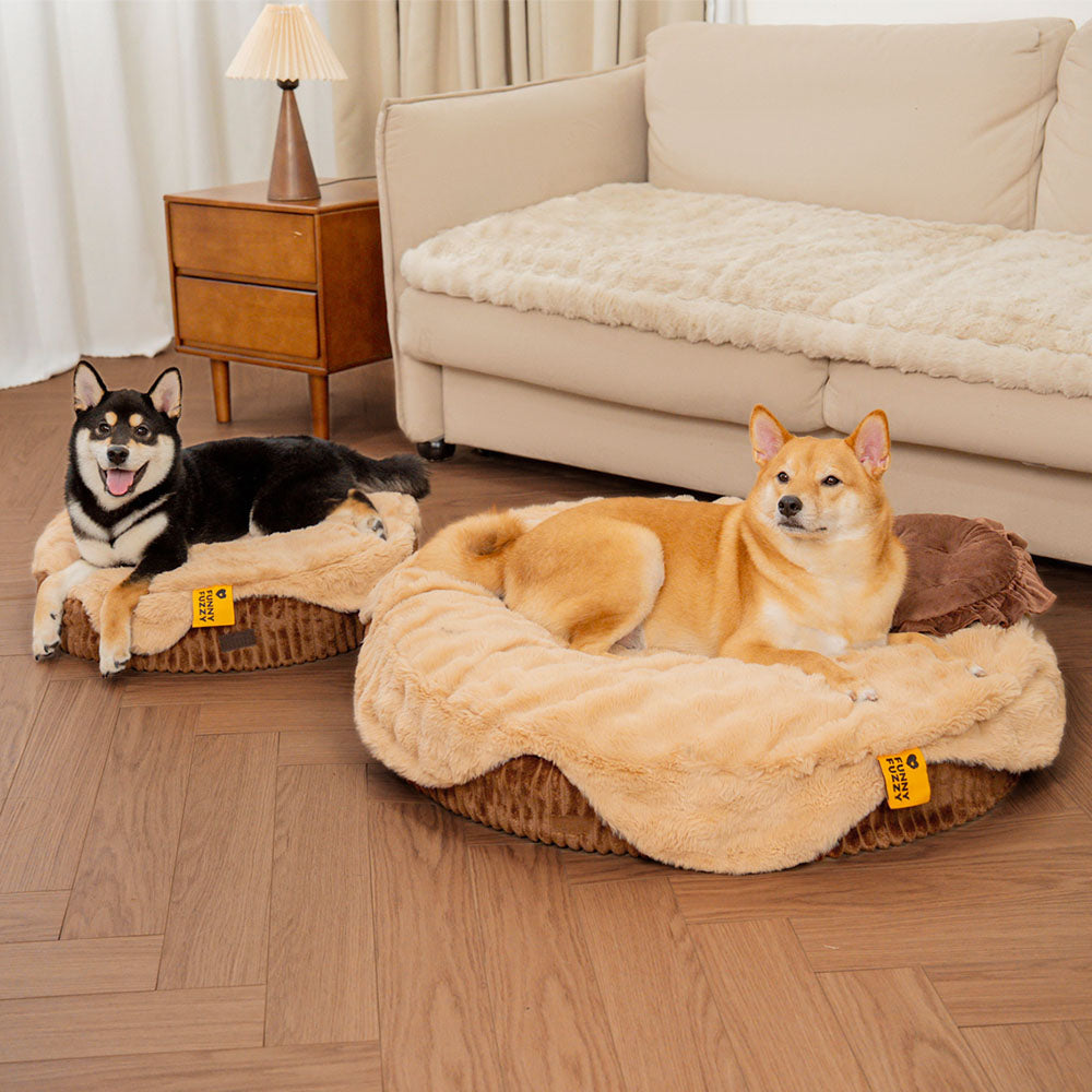 Fluffy Cake-Shaped Detachable Plush Orthopaedic Pet Bed – DreamBake