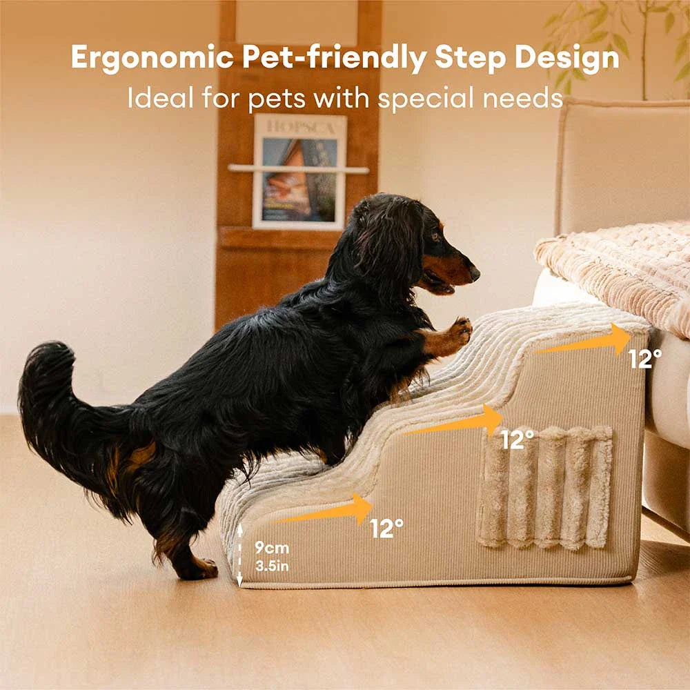 2 in 1 Fluffy Plush Sponge Detachable Pet Step&Bed - CreamyRamp