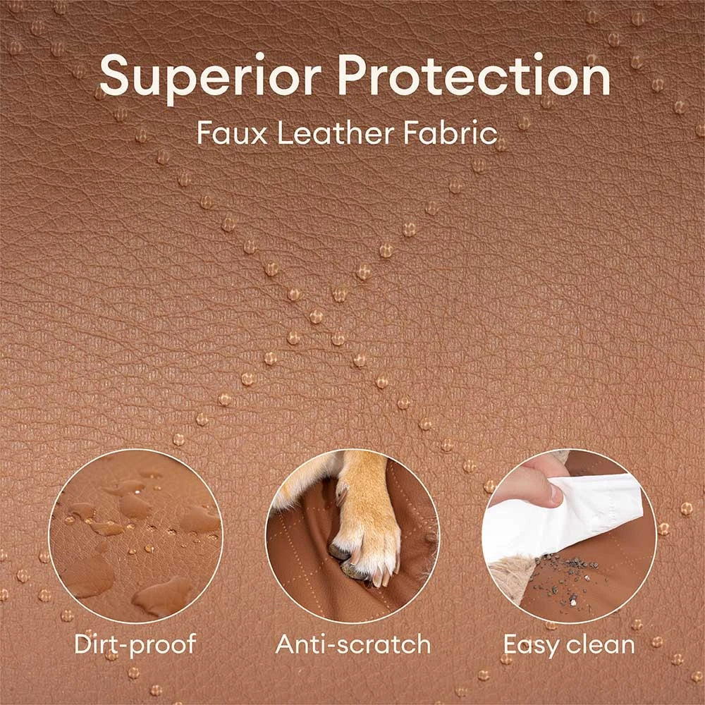 Luxe Faux Leather&Plush Removable Sponge Orthopaedic Dog Bed - WarmRest
