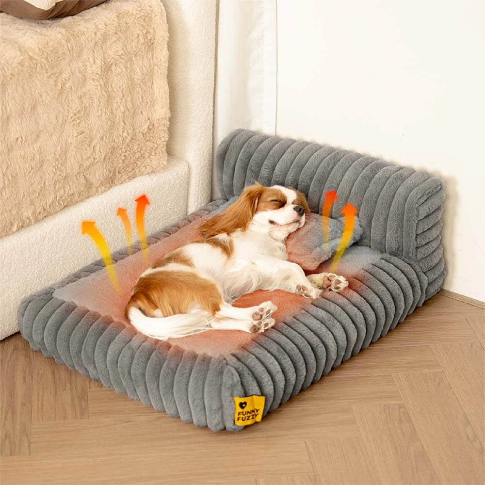 Mini Plush Home-Style Backrest Orthopaedic Bed for Small Dogs - TinyNest