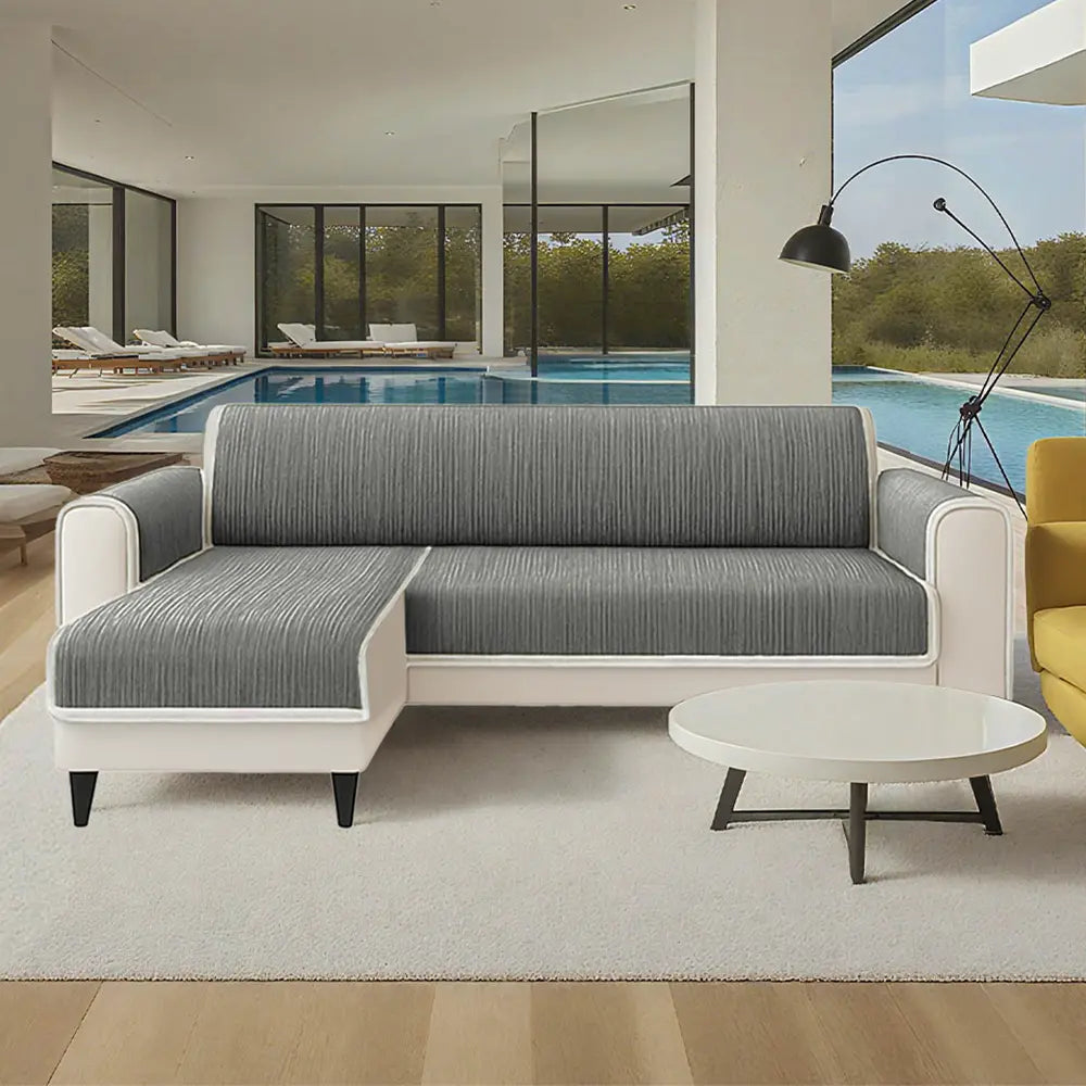 All-Season Striped Pet Rug Furniture Protector with Armrest Sofa Cover - Keep Still