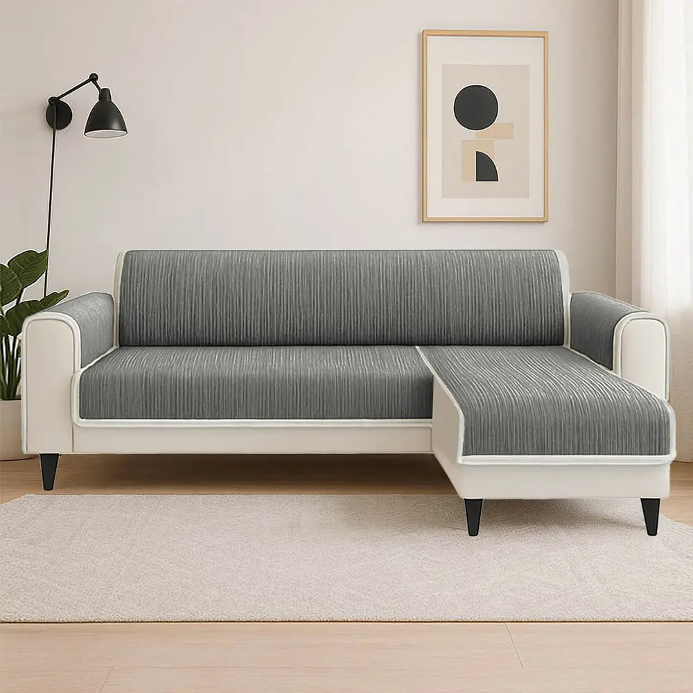 All-Season Striped Pet Rug Furniture Protector with Armrest Sofa Cover - Keep Still