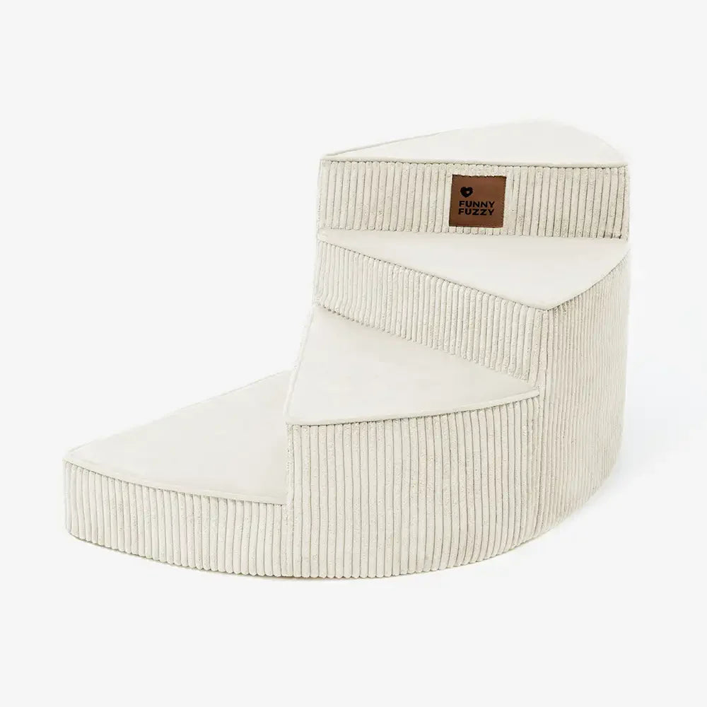 Cosy Corduroy Joint-Friendly Removable Spiral Pet Steps - CreamyStep