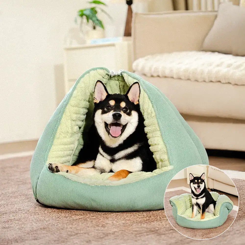 Multifunctional SemiEnclosed Cave Dog Bed Warming Pet Bed — free download