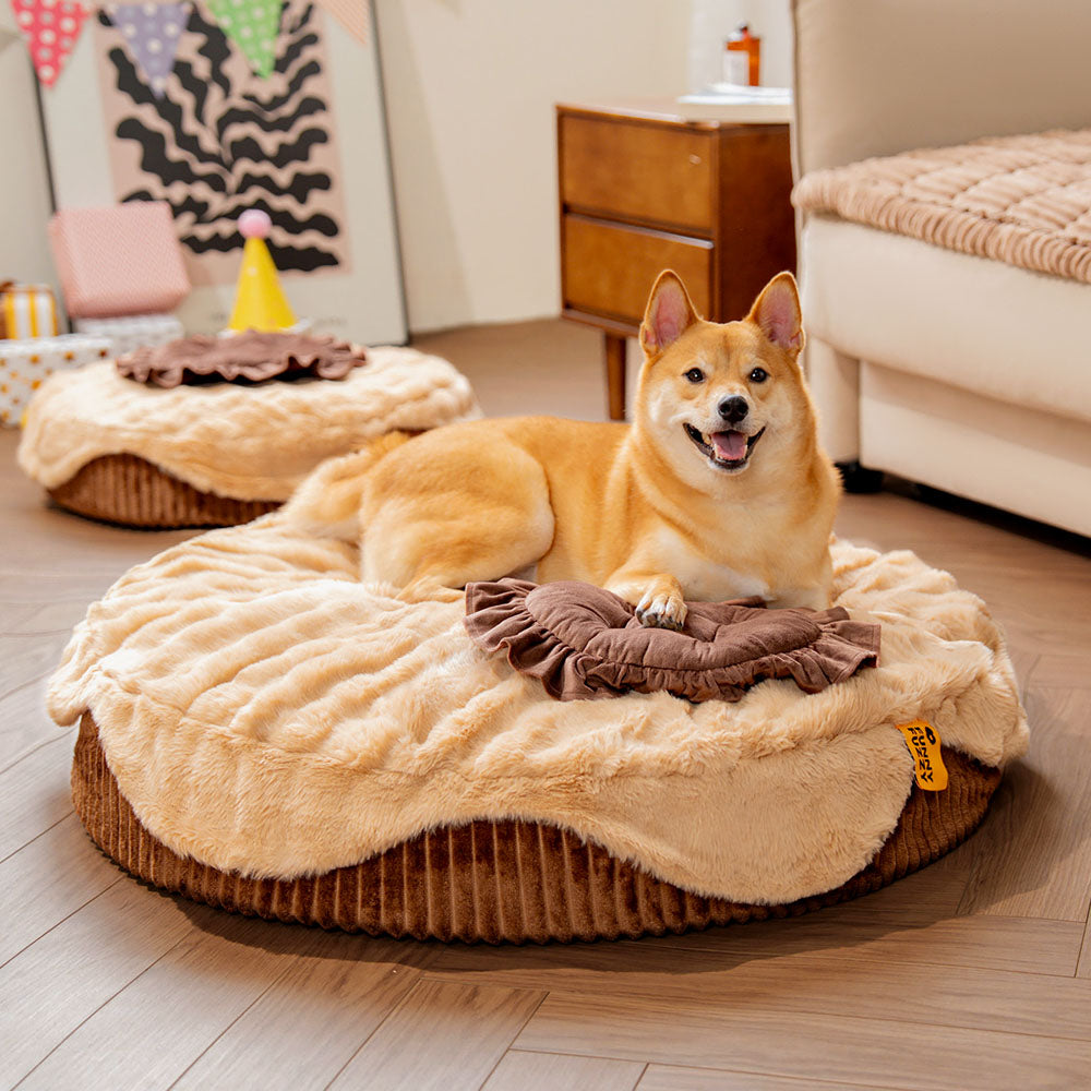 Fluffy Cake-Shaped Detachable Plush Orthopaedic Pet Bed – DreamBake