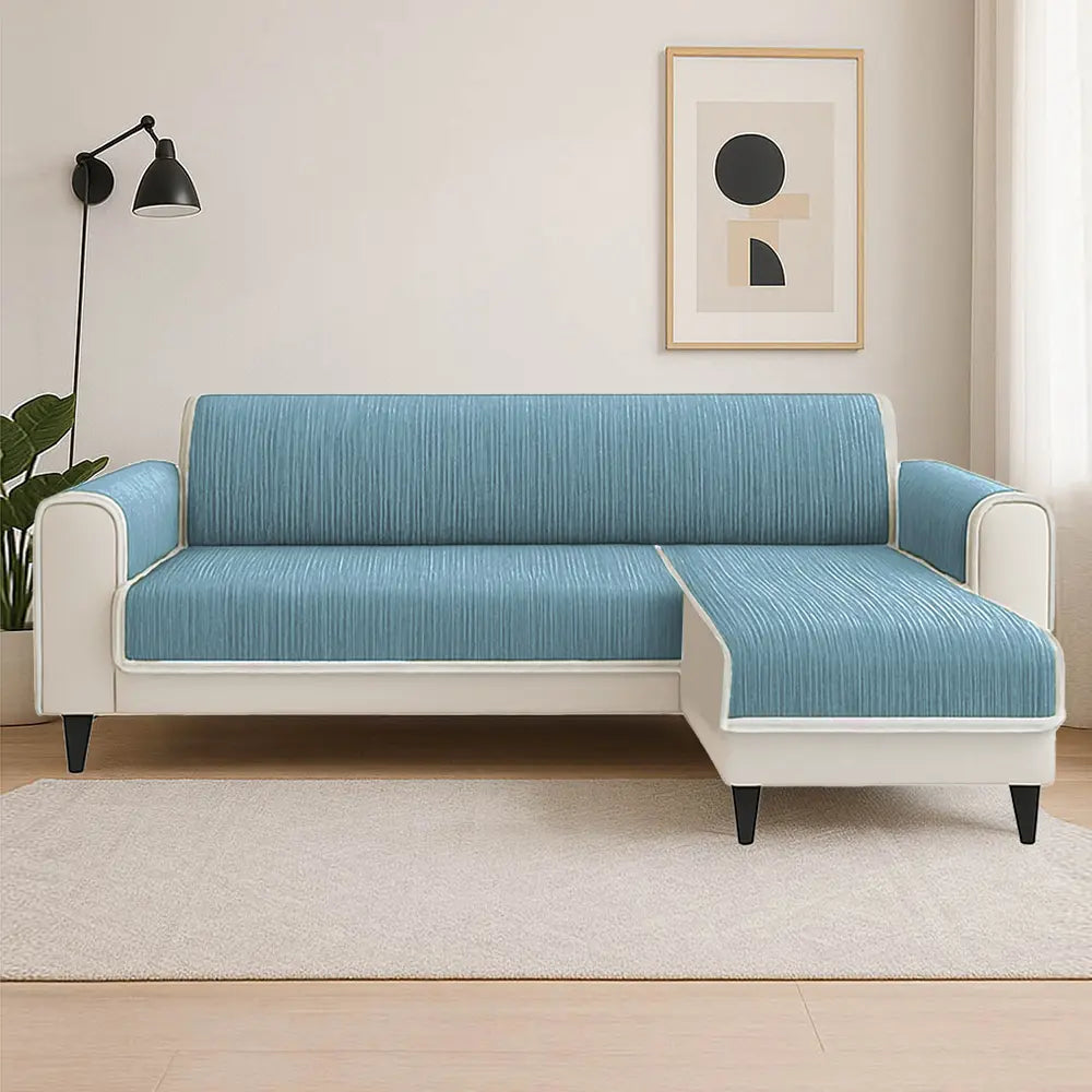 All-Season Striped Pet Rug Furniture Protector with Armrest Sofa Cover - Keep Still