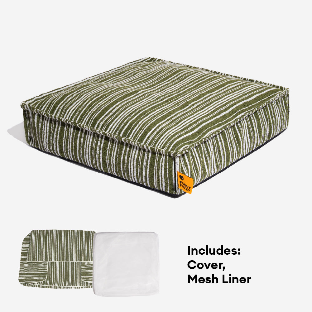 Sustainable Storage Pouf Ottoman & Dog Bed - Funnyfuzzy SnugNest