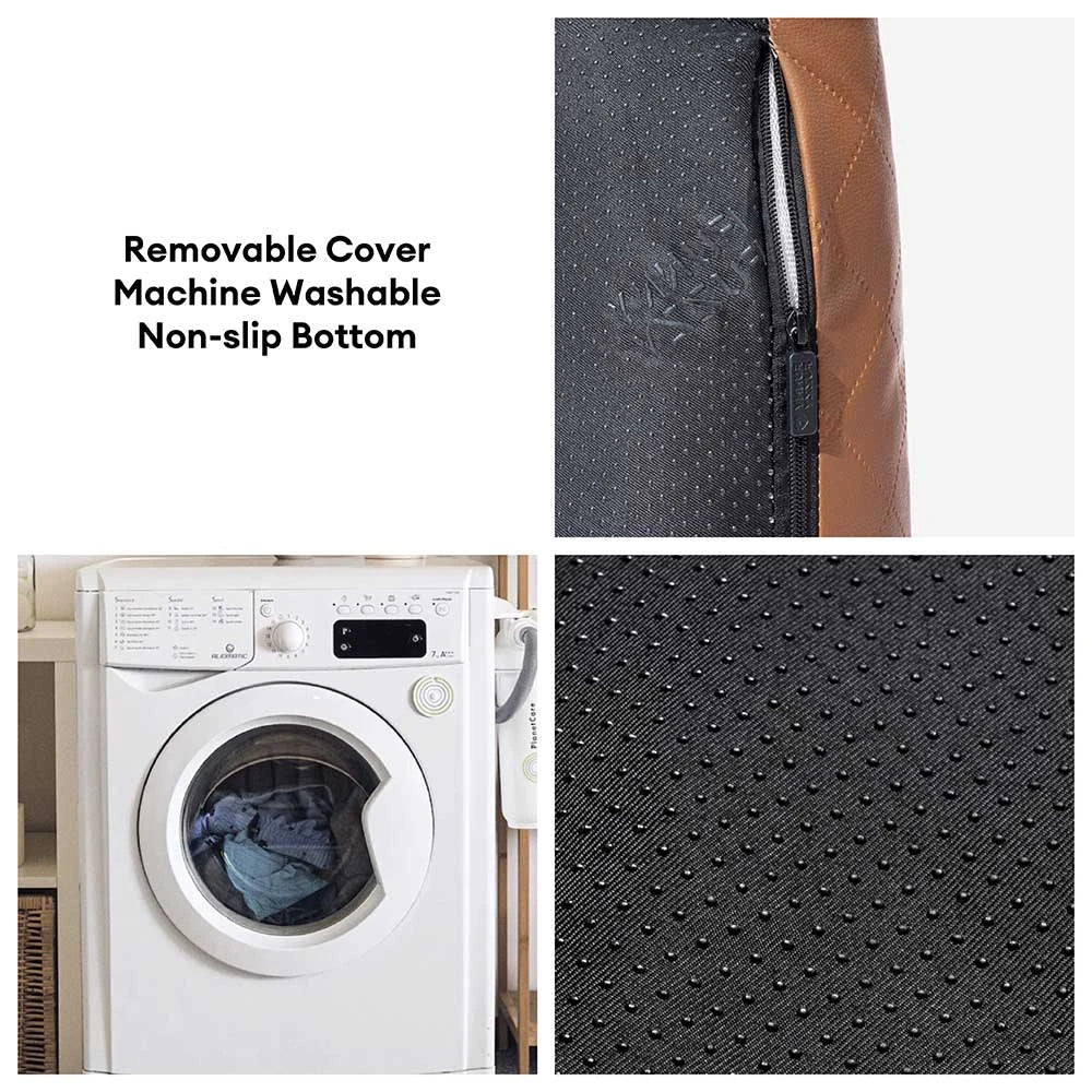 Luxe Faux Leather&Plush Removable Sponge Orthopaedic Dog Bed - WarmRest