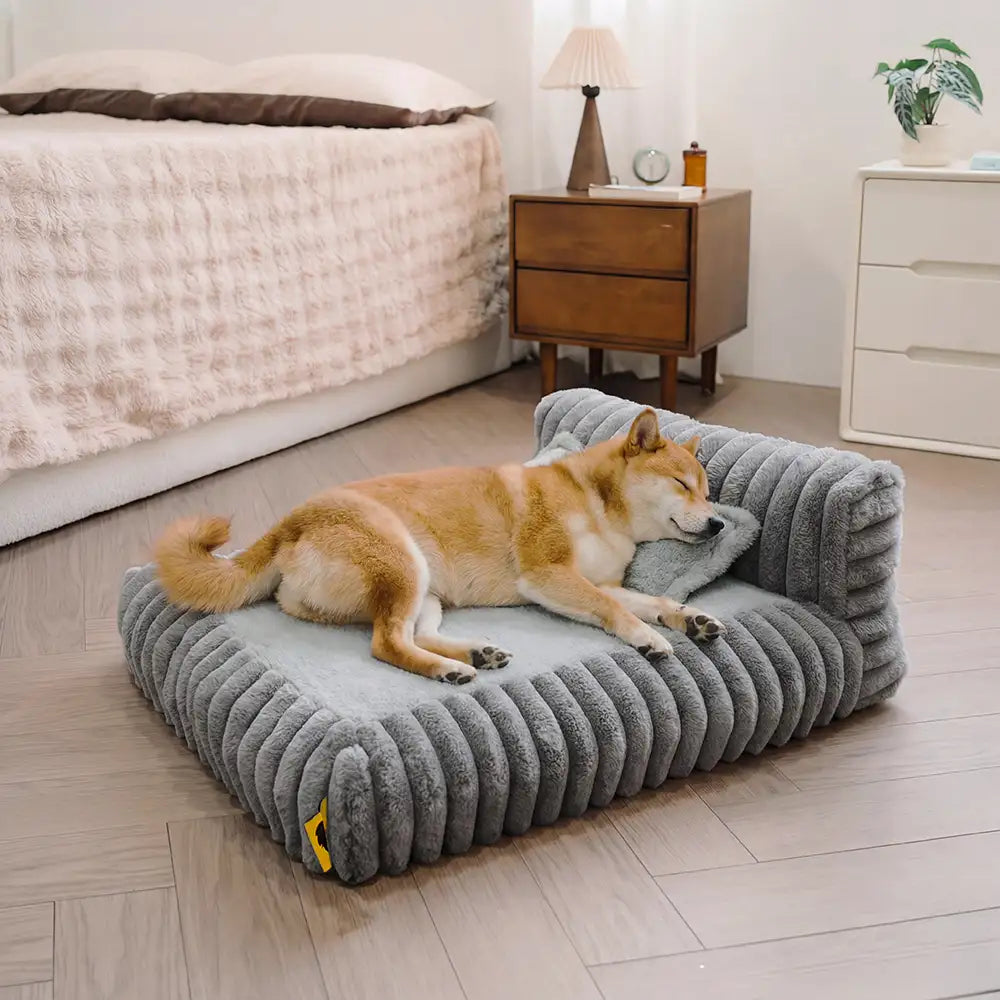 Mini Plush Home-Style Backrest Orthopaedic Bed for Small Dogs - TinyNest