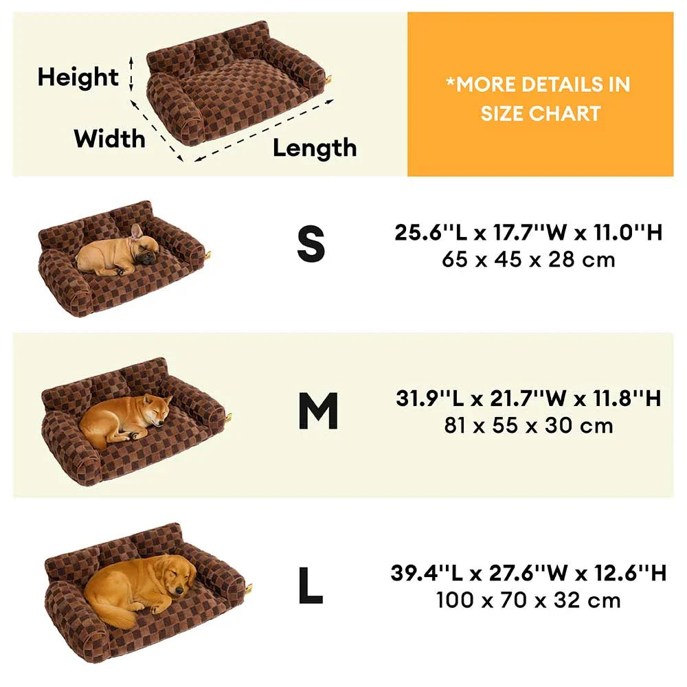 Chequered Fluffy Removable Orthopaedic Dog Bolster Bed – CosyNest