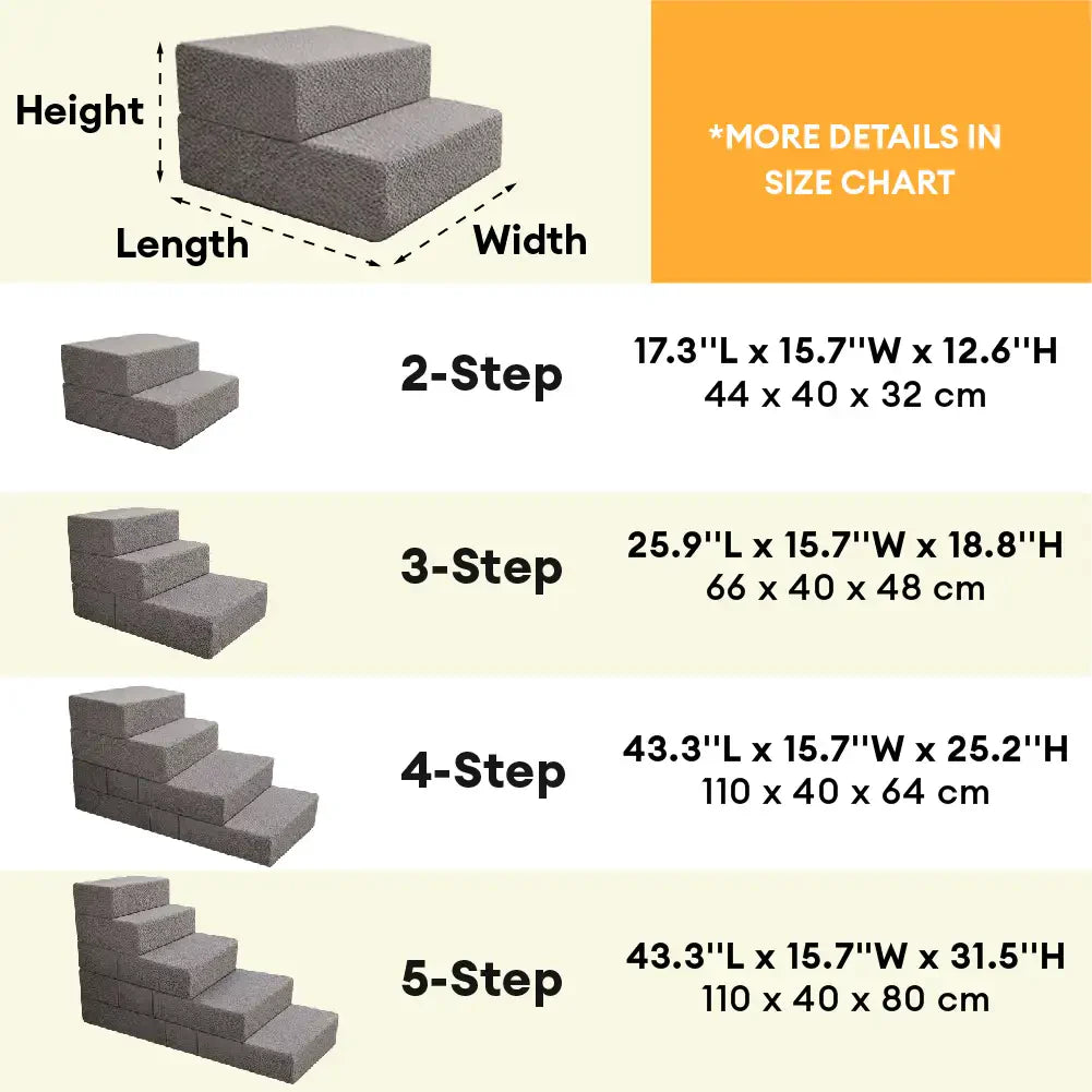 Chenille Durable Scratch-Resistant Foldable Blocks Multi-Level Dog Steps