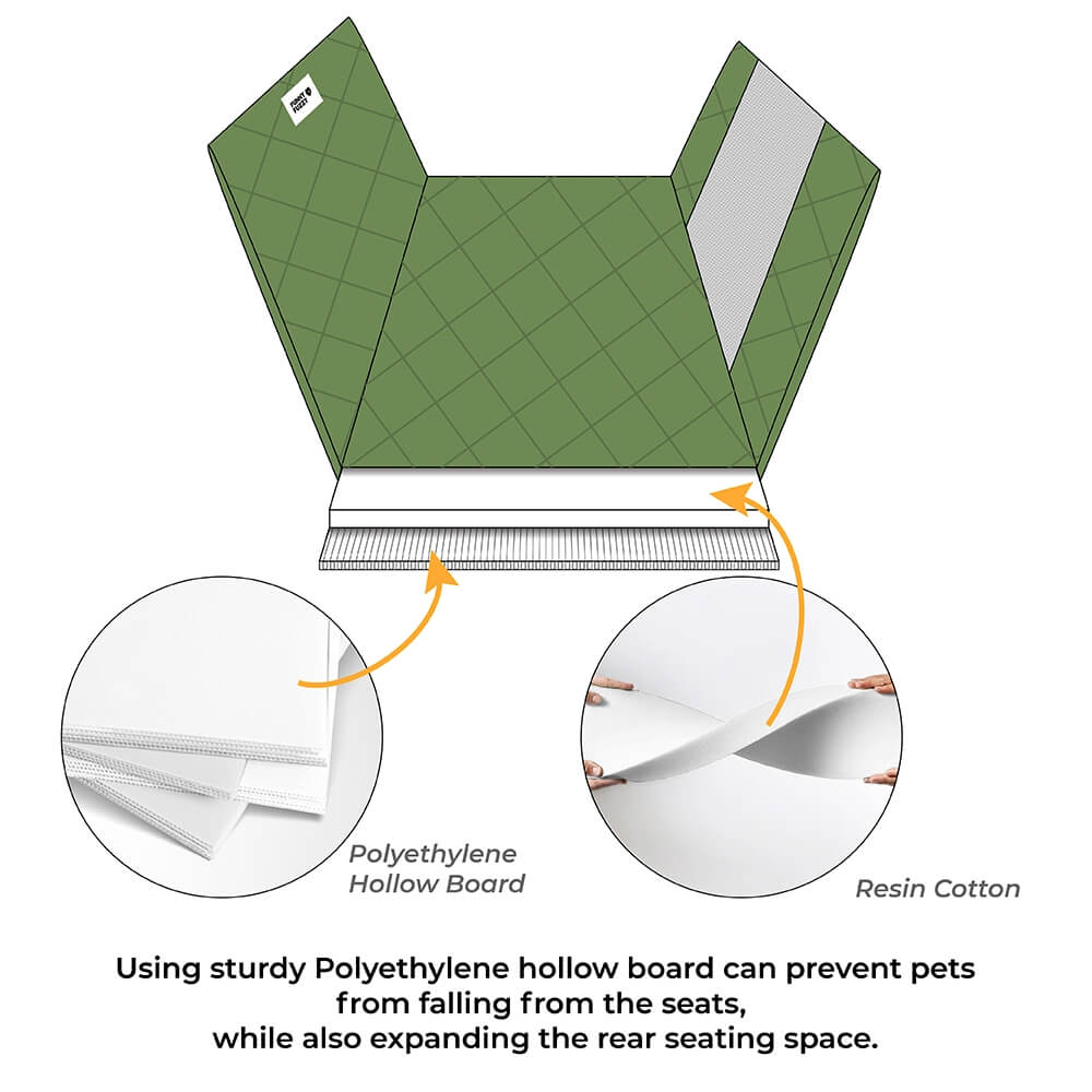 Travel Portable & Waterproof Folding Dog Car Back Seat Cover