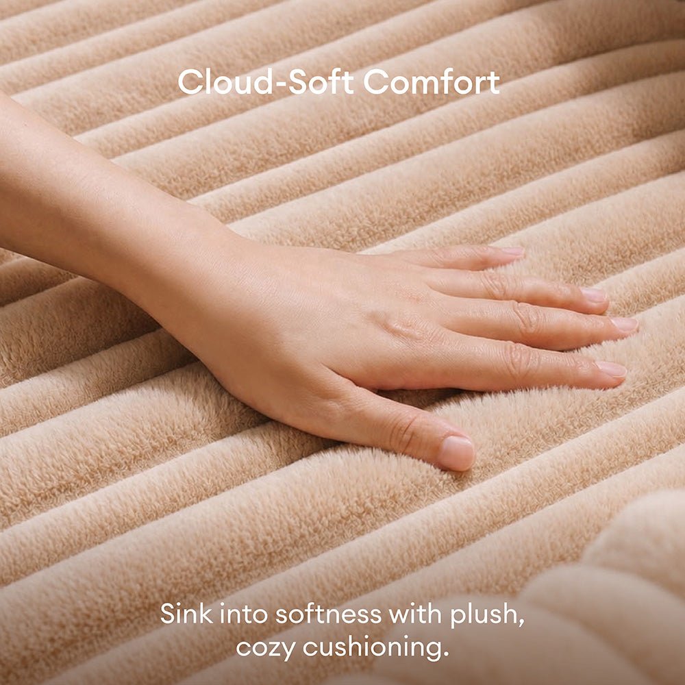 One-Piece Waterproof Pet-Friendly Ribbed Plush Recliner Sofa Cover- Cozy Nest