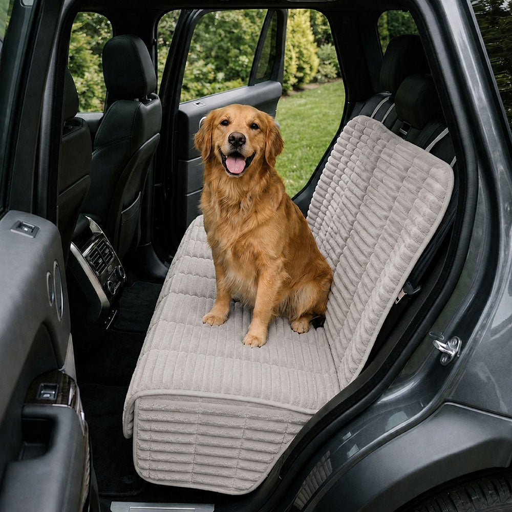 Ribbed Plush Waterproof Dog Car Seat Cover - Cozy Nest