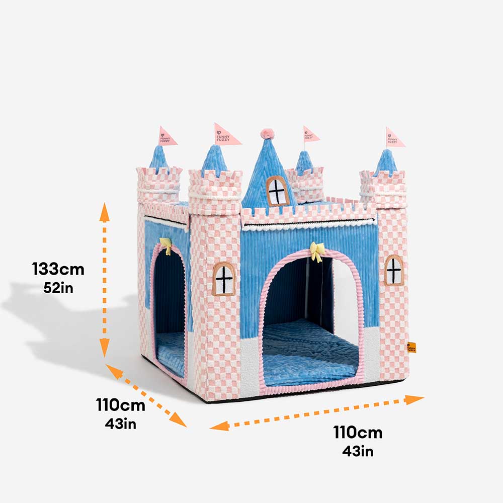 Cosy Orthopaedic Kids Indoor Play Castle Bed Dog Tent Bed - Fairytale Dreamland