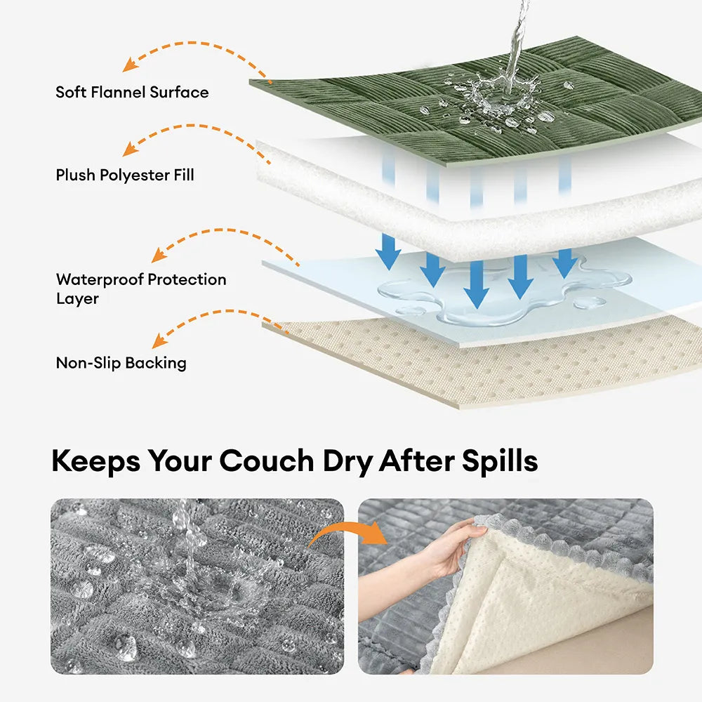 Waterproof Lazy Soft Flannel Breathable Pet Mat Non-slip Sofa Cover