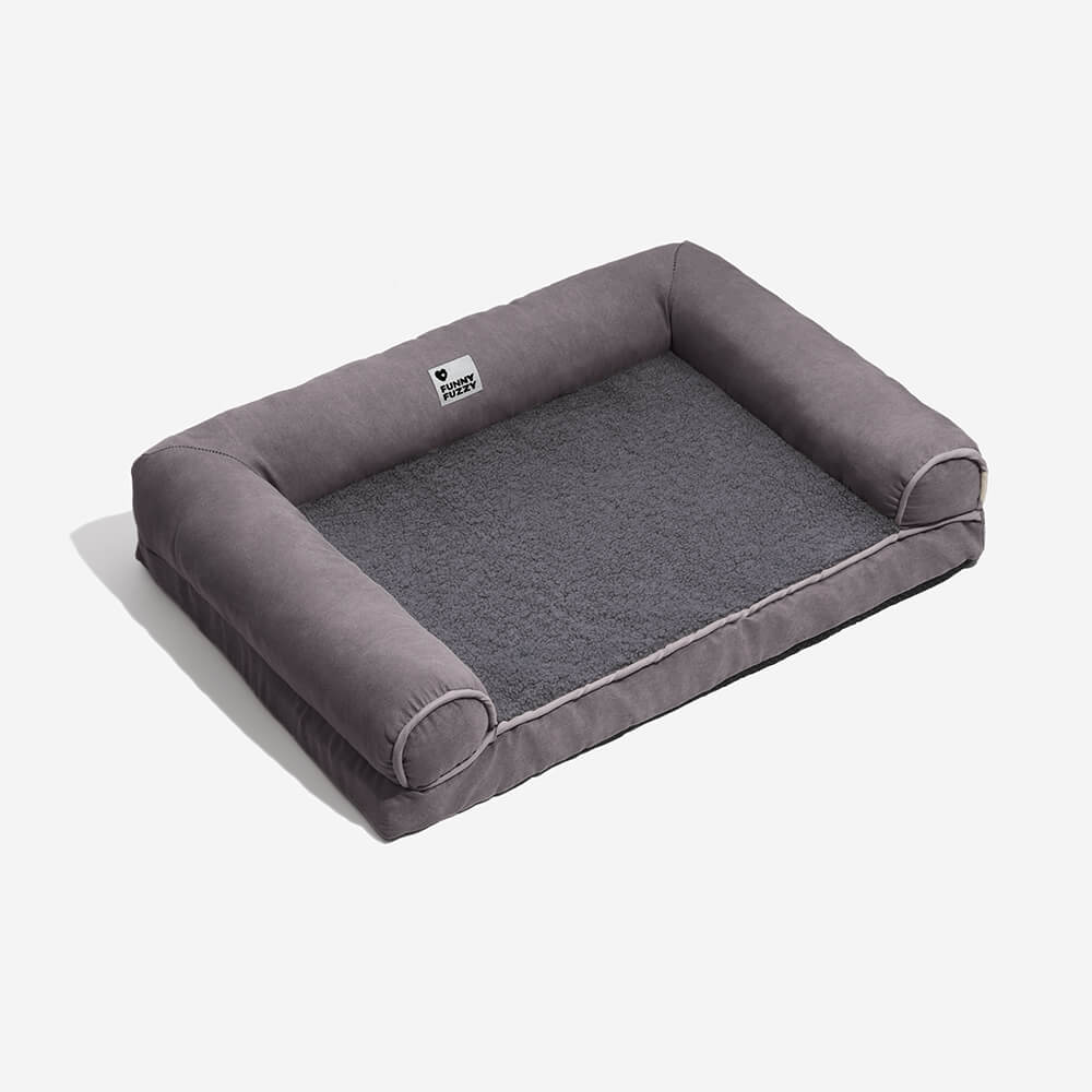 Faux Fleece & Suede Full Support Orthopaedic Dog Bed