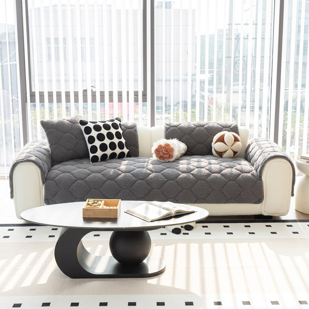 Pet-Friendly Thickened Soft Sherpa Fleece Non-Slip Sofa Protector Sofa Cover