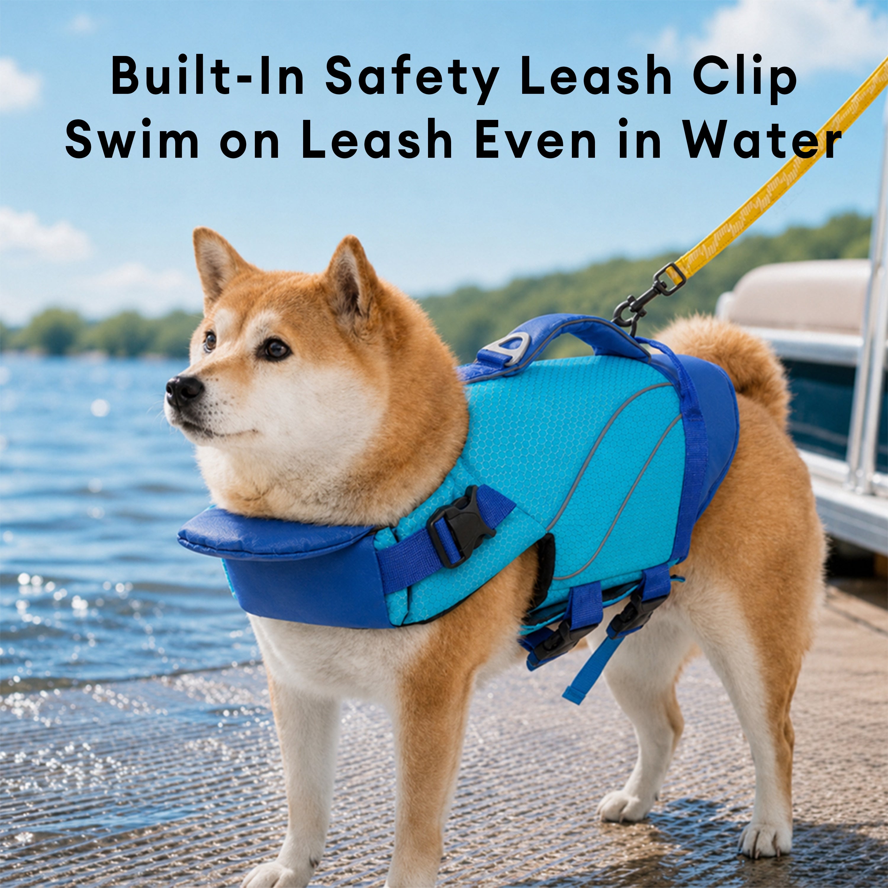Dog Life Jacket with Detachable Chin Support