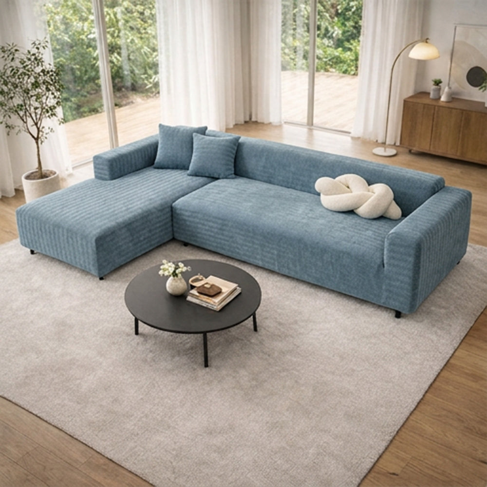 Herringbone Full Coverage Scratch-Resistant Sofa Protection Magic Stretch Corner Couch Cover
